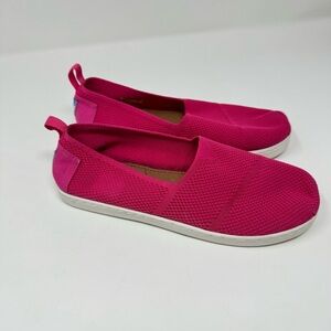 TOMS Alpargata Girls Slip-On‎ Casual Shoe Fuchsia Youth Size 4.5
